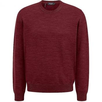 Suéter de punto de lana virgen MAERZ Múnich con cuello redondo, color burdeos, talla 54 para hombre