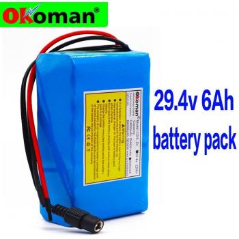 Batería de Litio-Ion 24V 6Ah 18650 con BMS para Bicicleta Eléctrica y Ciclomotor - Alta Capacidad 6000mAh