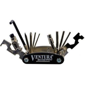 Ventura 880938 Manojo de Herramientas para Bicicleta, Unisex, Negro