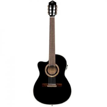 Ortega RCE138L T4 BK Left-Handed Electro-Classical Guitar - Black Gloss