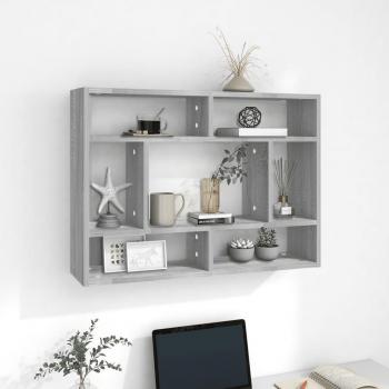 Estantería de pared Sonoma gris 75x16x55 cm madera contrachapada multicapa
