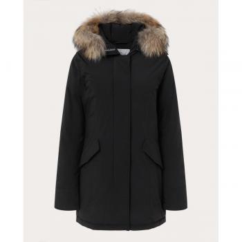 Woolrich Luxury Arctic Raccoon Parka, Winter Jacket, Female, Black, Size: M