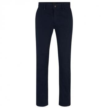 Pantalones Chinos Slim Fit de Raso de Algodón Elástico para Hombre - Azul Oscuro BOSS
