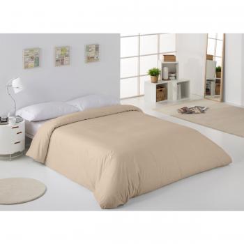 ESTELA - Funda nórdica Combi Liso 200 Hilos algodón Peinado, Color Piedra - Cama de 135/140 cm. - 100% Algodón - 200 Hilos