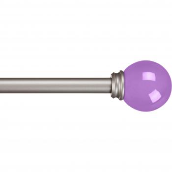 Amazon Basics - Barra de cortinas decorativa de 1,6 cm con remates redondeados, 71 cm, Morado
