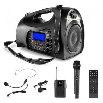 Sistema PA Portátil VONYX ST016 con Micrófono Inalámbrico UHF, Altavoz Amplificado y Batería, 130 Watts Máx
