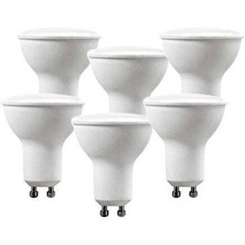 Paquete de 6 Lámparas LED GU10 5W 220V 110 Grados Blanco Neutro 4000K Difusor Opal