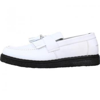 Mocasines de Mujer Fred Perry Modelo George Cox Tassel Loaf Color Blanco 100WHITE