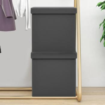Taburetes plegables de almacenaje grises del PVC 2 PC con envase