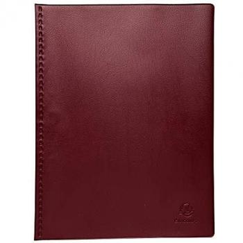 Exacompta 88425E - Carpeta de 40 fundas, A4, color burdeos