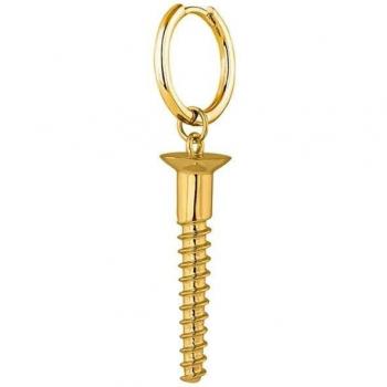 Piercing de aro para hombre Allen de plata y metal nickel free bañado en oro amarillo 18k