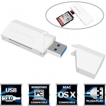 Sabrent USB 3,0 lector de tarjetas de memoria 2-Slot Blanco