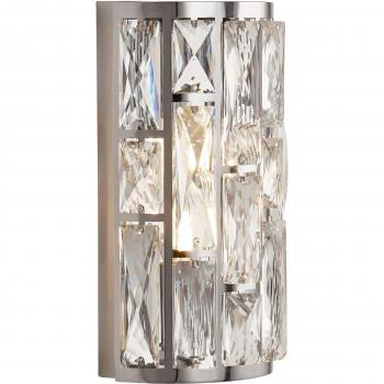 Aplique de pared Bijou Acero dulce Cromo 2 bombillas 27cm con cristales