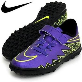 Nike JR Hypervenom Phade II TF Zapatos de primeros pasos, Bebé-niños, Morado / Negro / Verde, 27 1/2