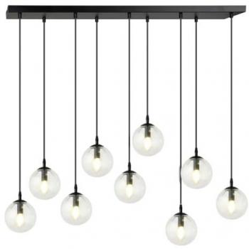 Lámpara de Suspensión Cosmo EPIKASA, Acero con Recubrimiento de Polvo y Vidrio, Color Negro, Dimensiones 104x120x22 cm