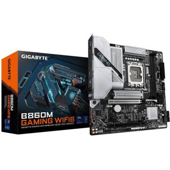 Placa Base Gigabyte B860M GAMING WIFI6 - LGA 1851, DDR5 hasta 9066MHz, mATX, 2.5GbE LAN, PCIe 5.0 M.2, Wi