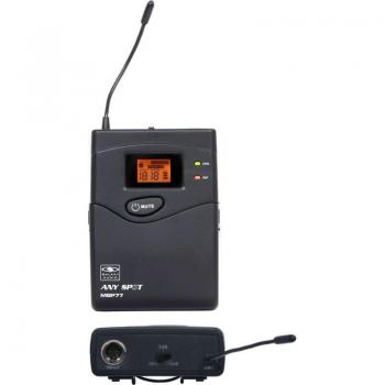 Galaxy Audio MBP77D Body Pack Transmitter, Frequency Range: 584-607MHz, Features: Lightweight design, Compatible with Galaxy Audio wireless systems, Built-in microphone input, Adjustable gain control, LED status indicator