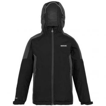Regatta Kids Black and Grey Colourblock Hurdle V Waterproof Jacket, Size: 14 Years