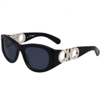 Salvatore Ferragamo Black Glossy 53mm Women's Sunglasses SF1082S