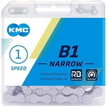 KMC B1 - Cadena Estrecha Unisex, Color Gris, 1/2 x 3/32 Pulgadas