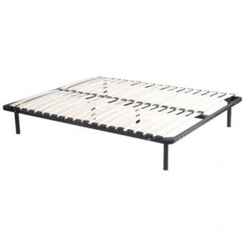Somier de láminas con patas 160x200 cm - 2x19 láminas - Negro