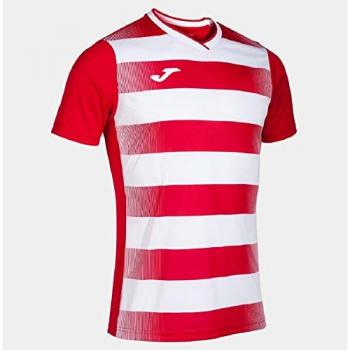 Camiseta Joma Europa V Manga Corta Hombre Rojo Blanco