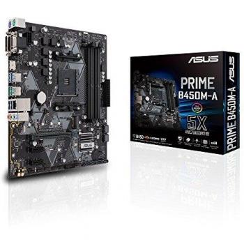 ASUS PRIME B450M-A - Placa base AMD AM4 mATX con conector Aura Sync RGB, DDR4 3200 MHz, M.2, HDMI 2.0b, SATA 6 Gbps y USB 3.1 Gen. 2, soporta Ryzen 3000