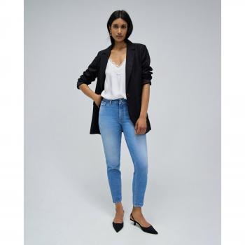Vaquero de mujer Salsa Jeans Destiny push up cropped skinny de tiro medio con rotos