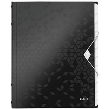 Carpeta Archivadora Leitz WOW, A4, 12 Separadores, Polipropileno, Negra