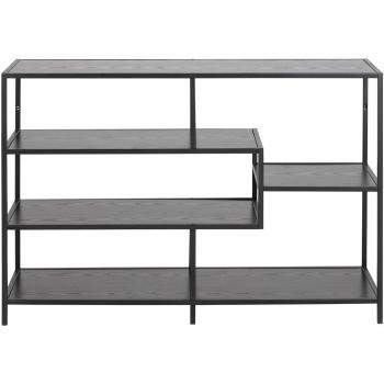 Consola industrial de metal negro y madera negra L114 cm TRESCA