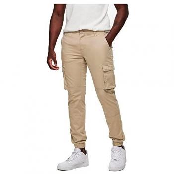 Pantalón cargo elástico modelo 'CANS STAGE' para hombre - Beige 33/32
