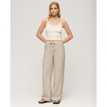 Pantalón de lino de talle bajo para mujer Superdry
