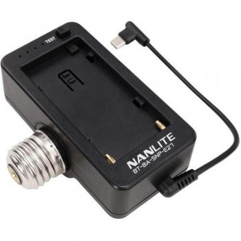 Nanlite NP-F Battery Adapter with E27 Socket for PavoBulb 10C