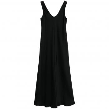Forte Forte Women's Satin Long Dress in Black | 12874MYDRESS8001, Midi Dresses, female, Black, Size: XS Black Ballerina Dress