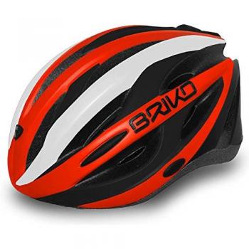 Briko Shire Casco de Ciclismo, Unisex Adulto, Naranja / Negro, L