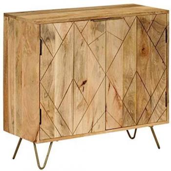 vidaXL Madera Mango Maciza Aparador 80x30x75 cm Mueble Mesa Mesilla Auxiliar