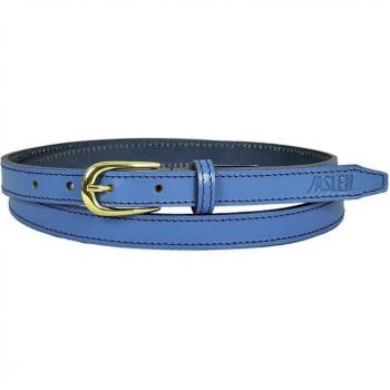 Cinturón de mujer de cuero genuino Jaslen, cinturones de piel, ideal para el uso diario, talla ajustable, color azul