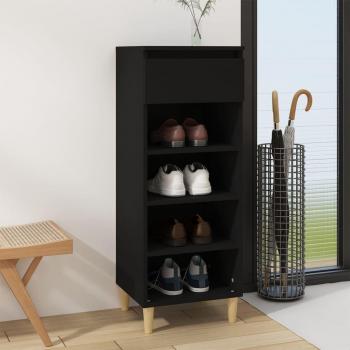 Mueble Zapatero de Madera Contrachapada Color Blanco Brillante y Gris Hormigón, Estante para Entrada o Pasillo, Dimensiones 40x36x105 cm