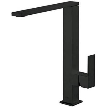 tres Cocina Exclusive Monomando Fregadero Vertical Caño de 34x10 mm, Negro Mate