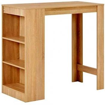 vidaXL Bar Table with Shelf Oak 110x50x103 cm