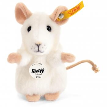 Steiff 56215 Pilla - Ratón de peluche color blanco de 10 cm [Importado de Alemania]