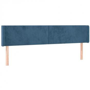 Cabecero con LED de terciopelo azul oscuro 163x16x78/88 cm