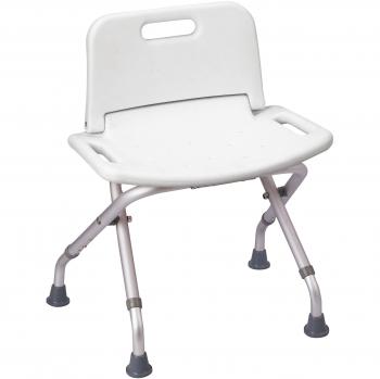 MSV Taburete DE Ducha Plegable, Aluminio, Blanco, 65x45x31 cm