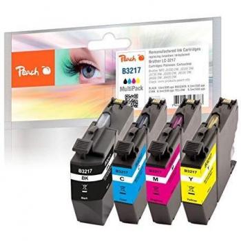 Pack Ahorro de Tintas Peach Compatible con Brother LC-3217VALP (Negro, Cian, Magenta, Amarillo)