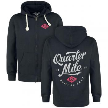 Quarter Mile Stacked Sudadera capucha con cremallera Negro