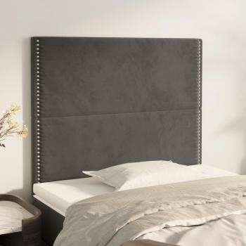 Cabeceros de terciopelo gris oscuro 2 unidades 90x5x78/88 cm