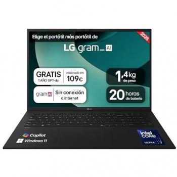 Portátil LG gram 17Z90T, Intel Core Ultra 7-255H, 32GB RAM, 2TB SSD, Pantalla IPS WQXGA 17, Ligero 1.3 kg, Windows 11