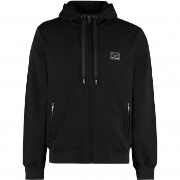 Dolce & Gabbana Men's Full Zip Hoodie, Black, Size 46, G9ABITG7F2G Color N0000, Cotton, Zip Fastening
