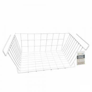 Cesta para Estante de Cocina Confortime Blanca 43 x 24,4 x 18,5 cm (12 Unidades)