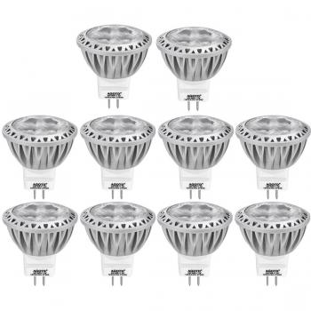 AGOTD 10 x 3W GU4 MR11 Bombilla LED Lámpara 12V, Mini Spot luz, 35 mm de Diámetro.Reemplazo 20 W 25w 30w 35W Lámpara Halógeno, 12V DC AC, 38 Ángulo, 250LM, Blanco Calído 2700K